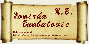 Momirka Bumbulović vizit kartica